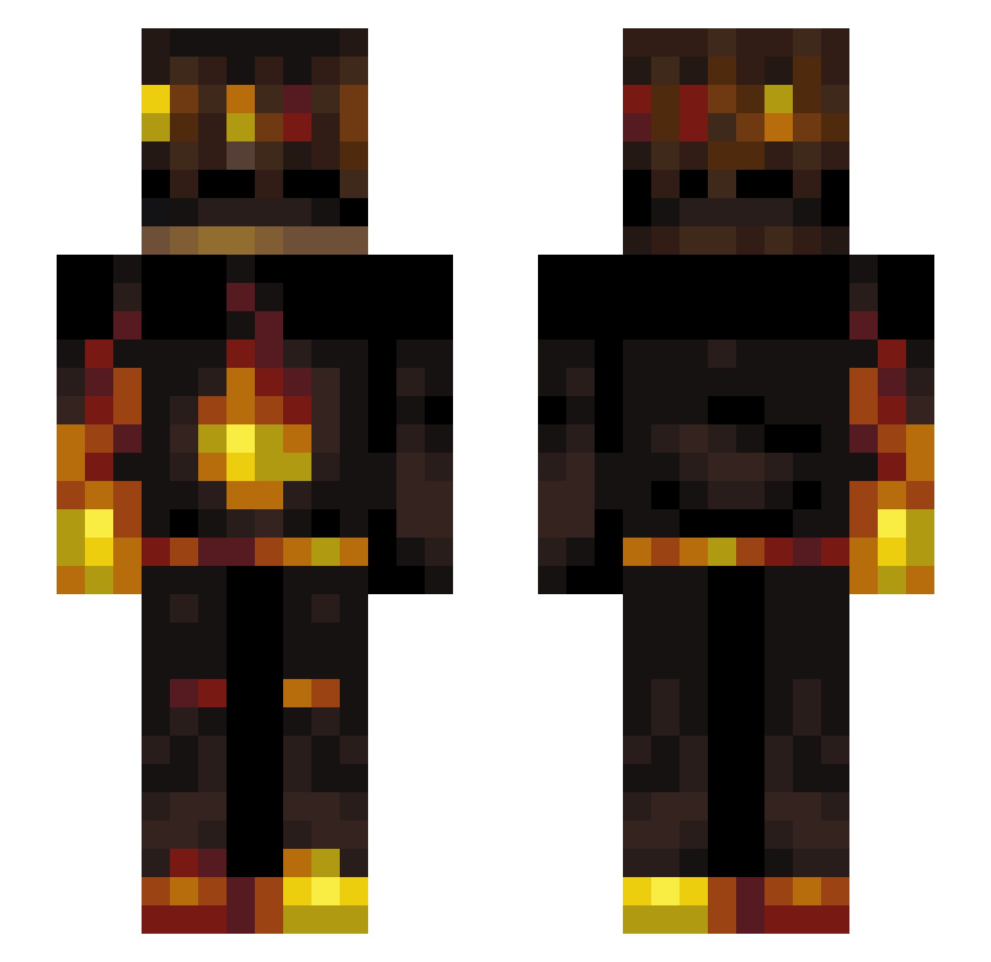 zenoPVP Minecraft skin, front and back view