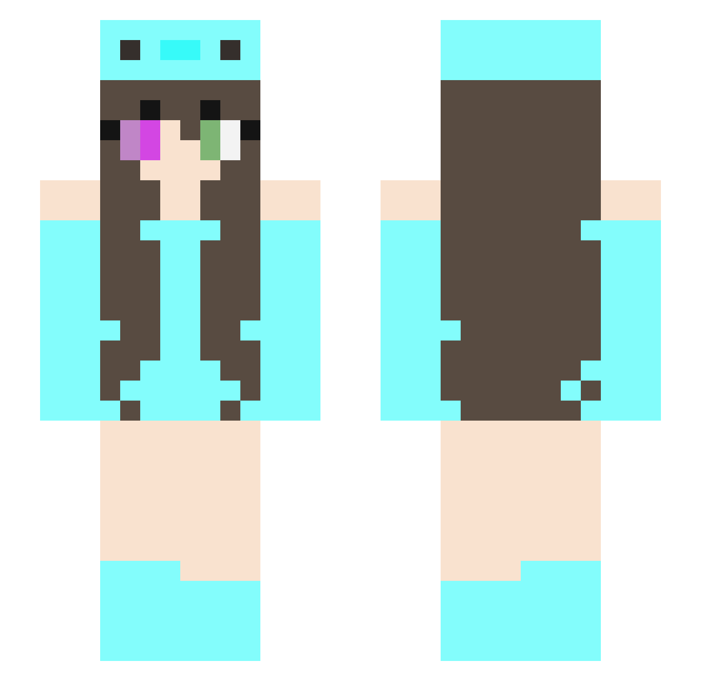 Raindrop1545 Minecraft skin, front and back view
