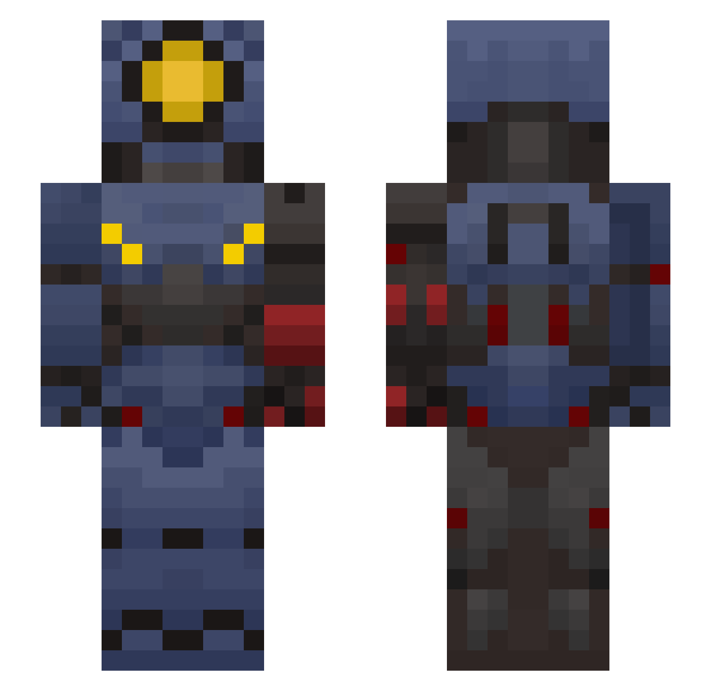 JetShow Minecraft skin, front and back view