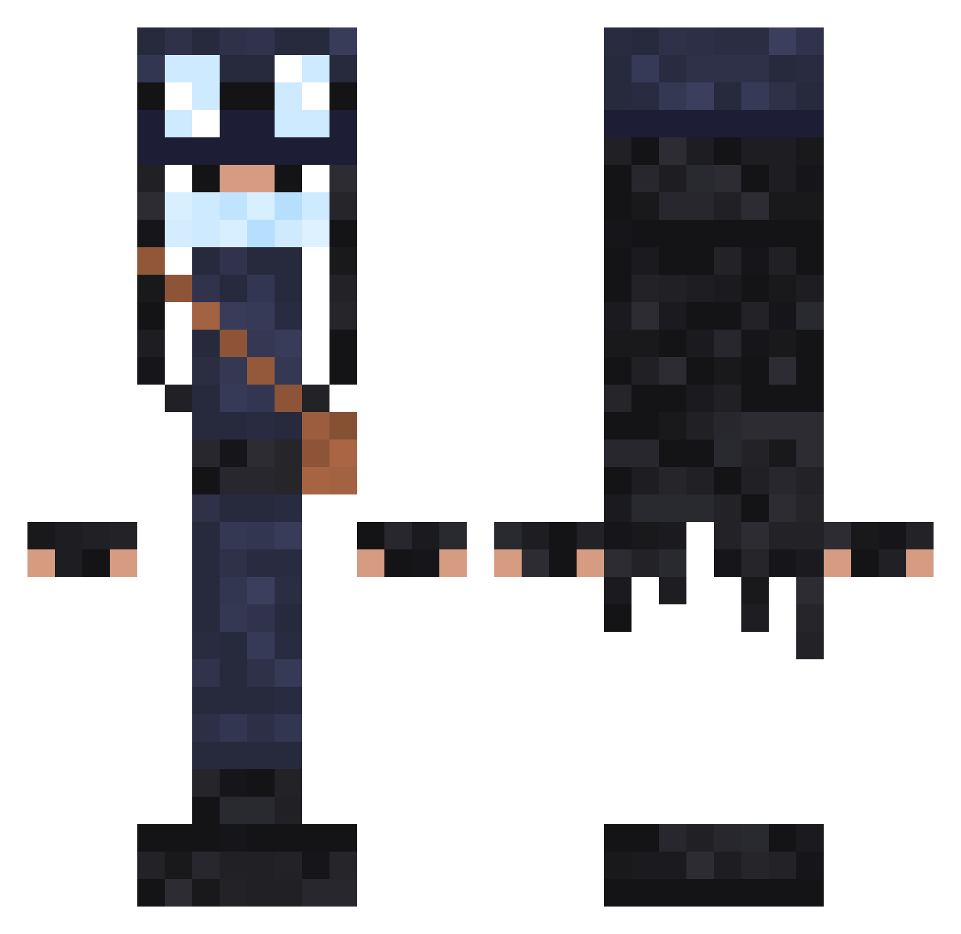 GhostiBliss Minecraft skin, front and back view