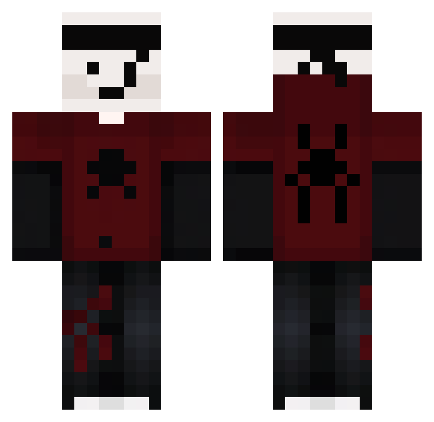 MisteryonReborn Minecraft skin, front and back view
