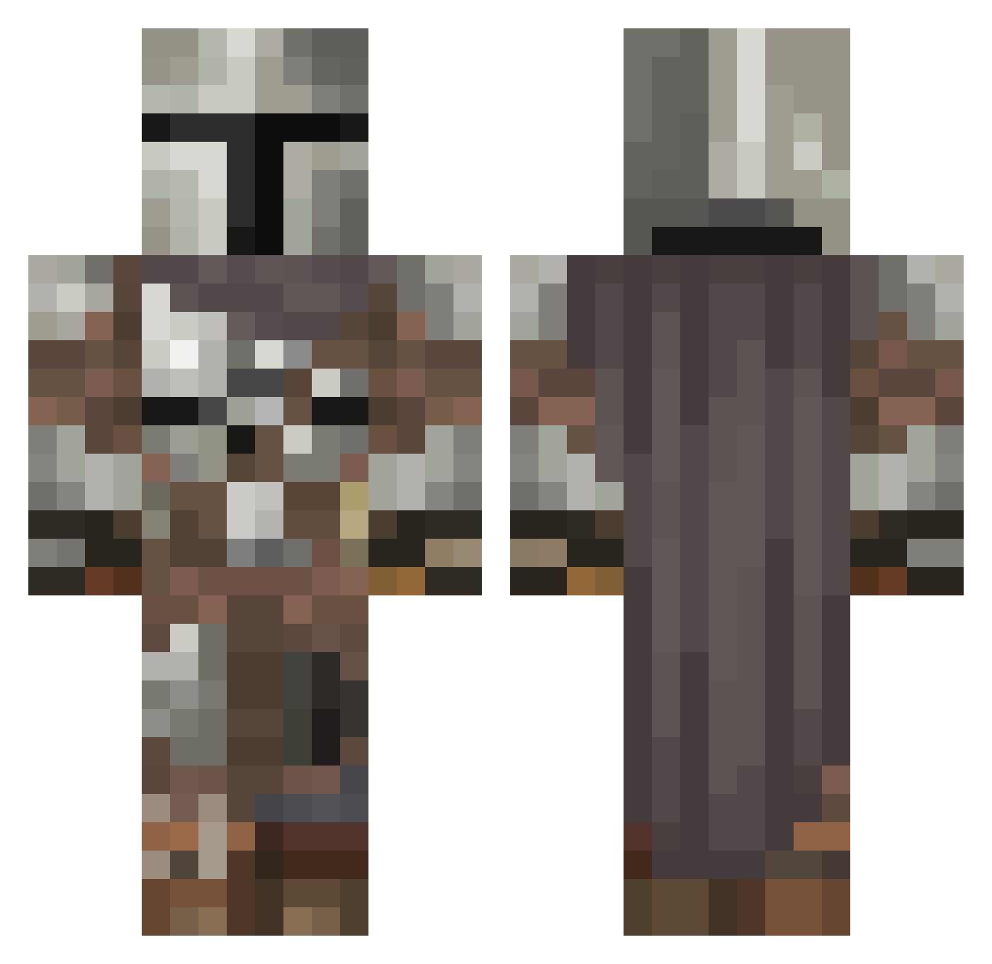 Swagstermenis Minecraft skin, front and back view