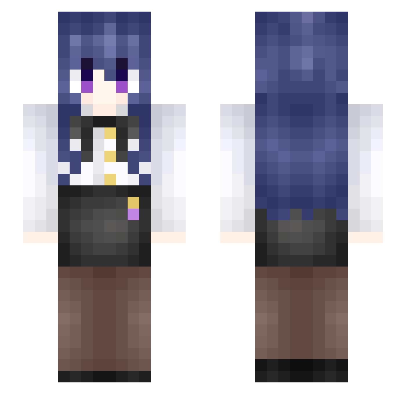 HEI___YU Minecraft skin, front and back view