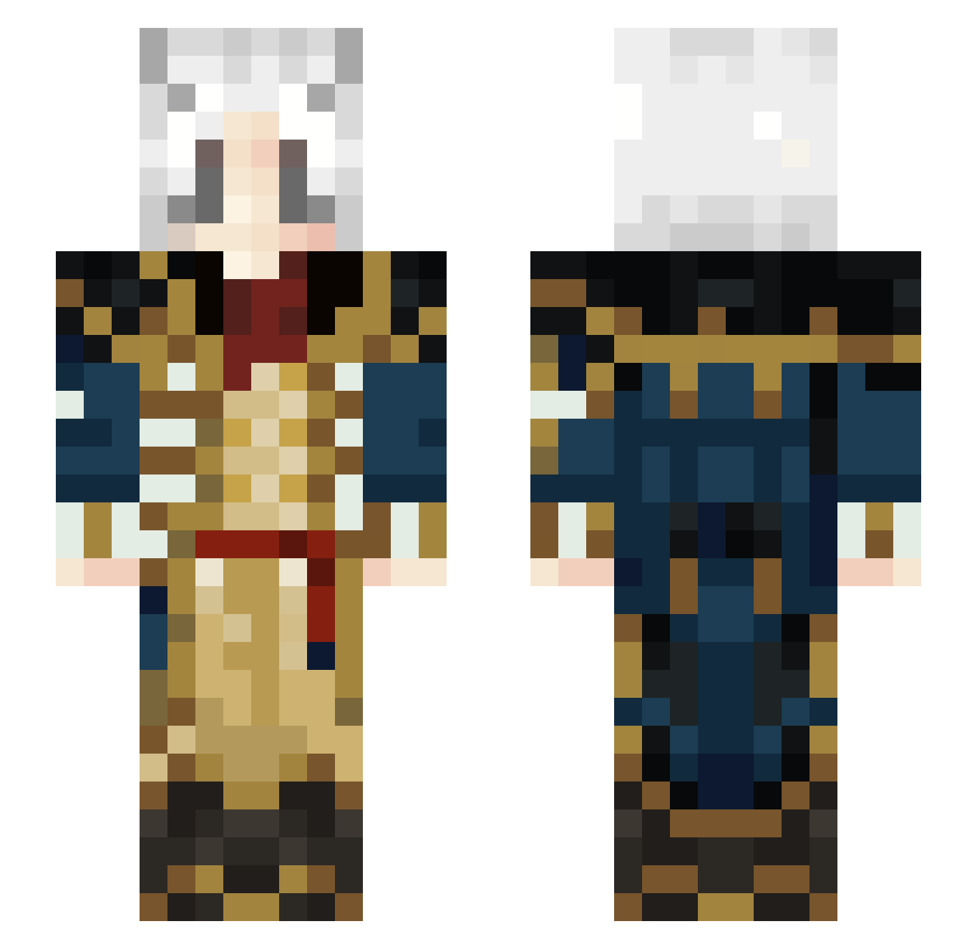 JInx1067 Minecraft skin, front and back view
