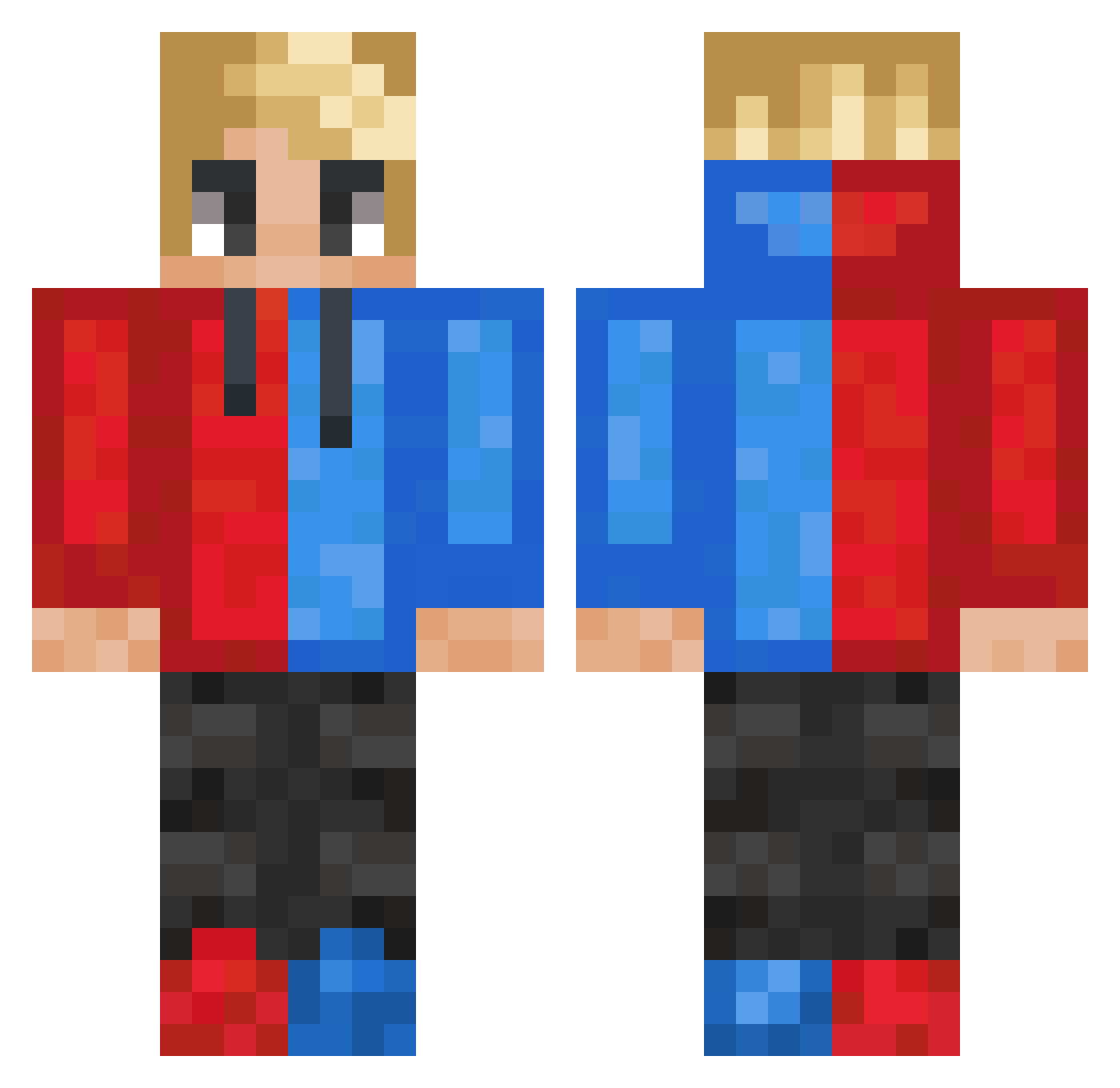 Zeeaugurkje Minecraft skin, front and back view