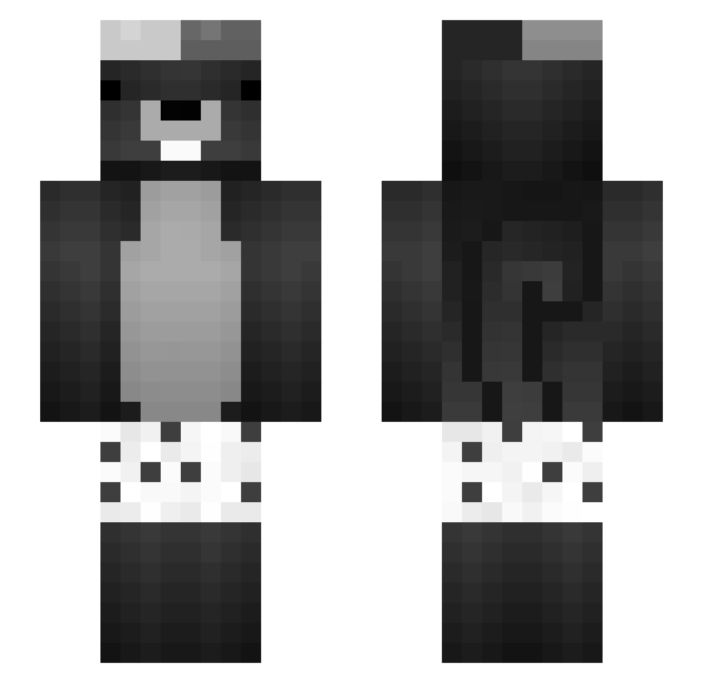 iMikuNakano Minecraft skin, front and back view
