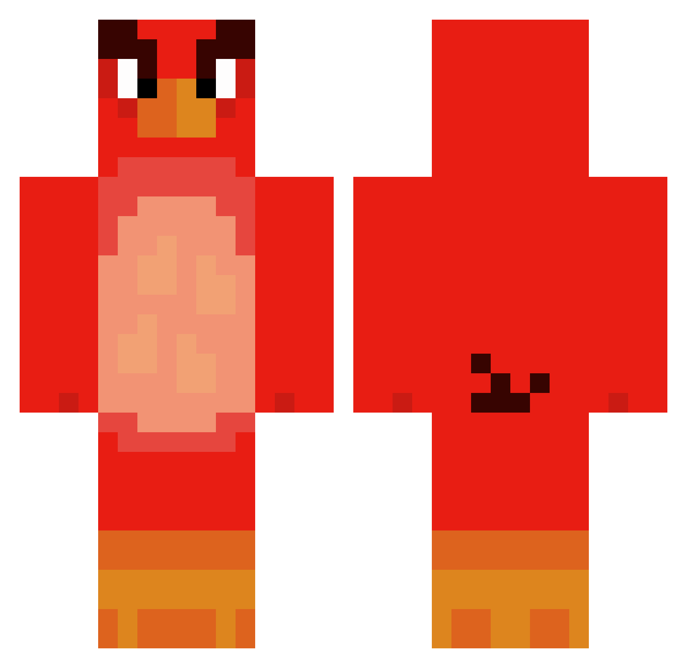 unattentive Minecraft skin, front and back view