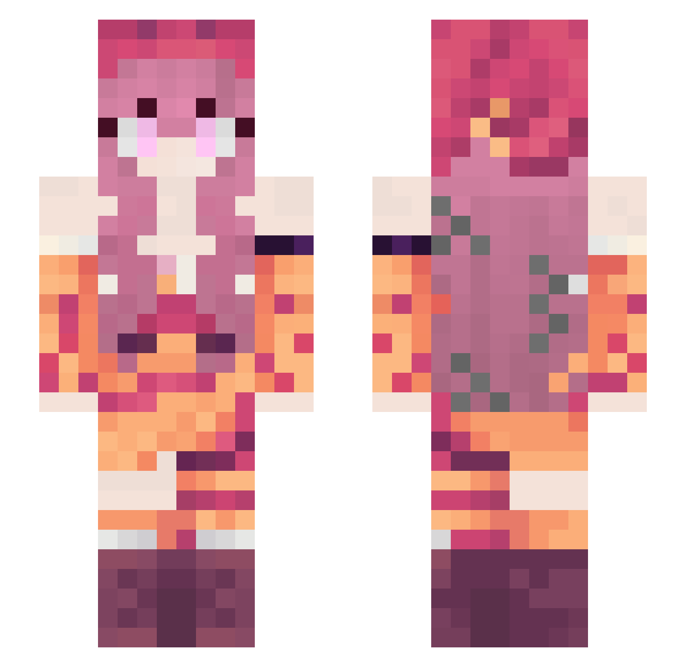Fathom_Less Minecraft skin, front and back view