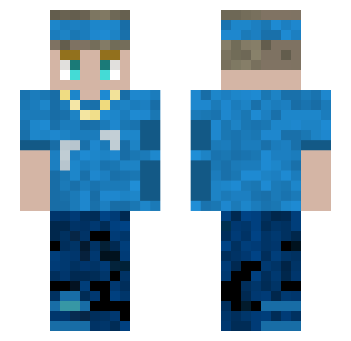 SweatedDiamond Minecraft skin, front and back view