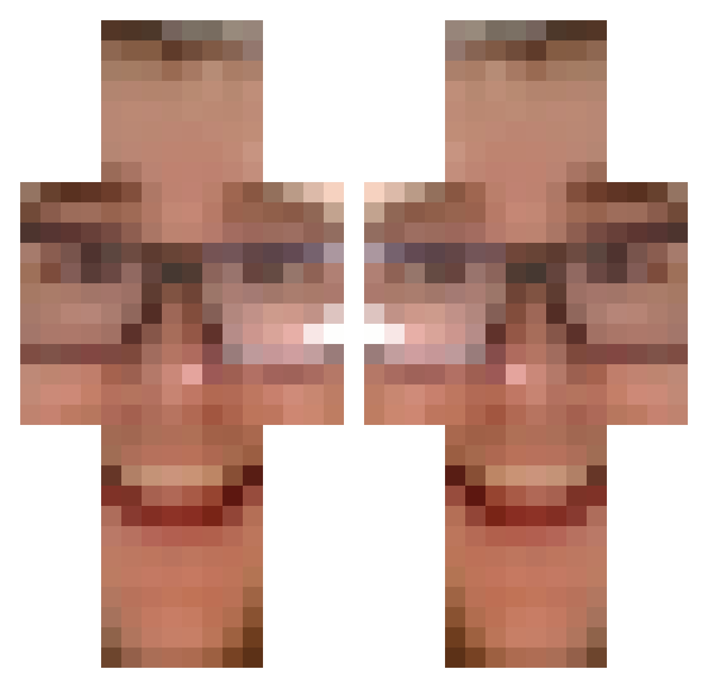 ThanatosGD Minecraft skin, front and back view