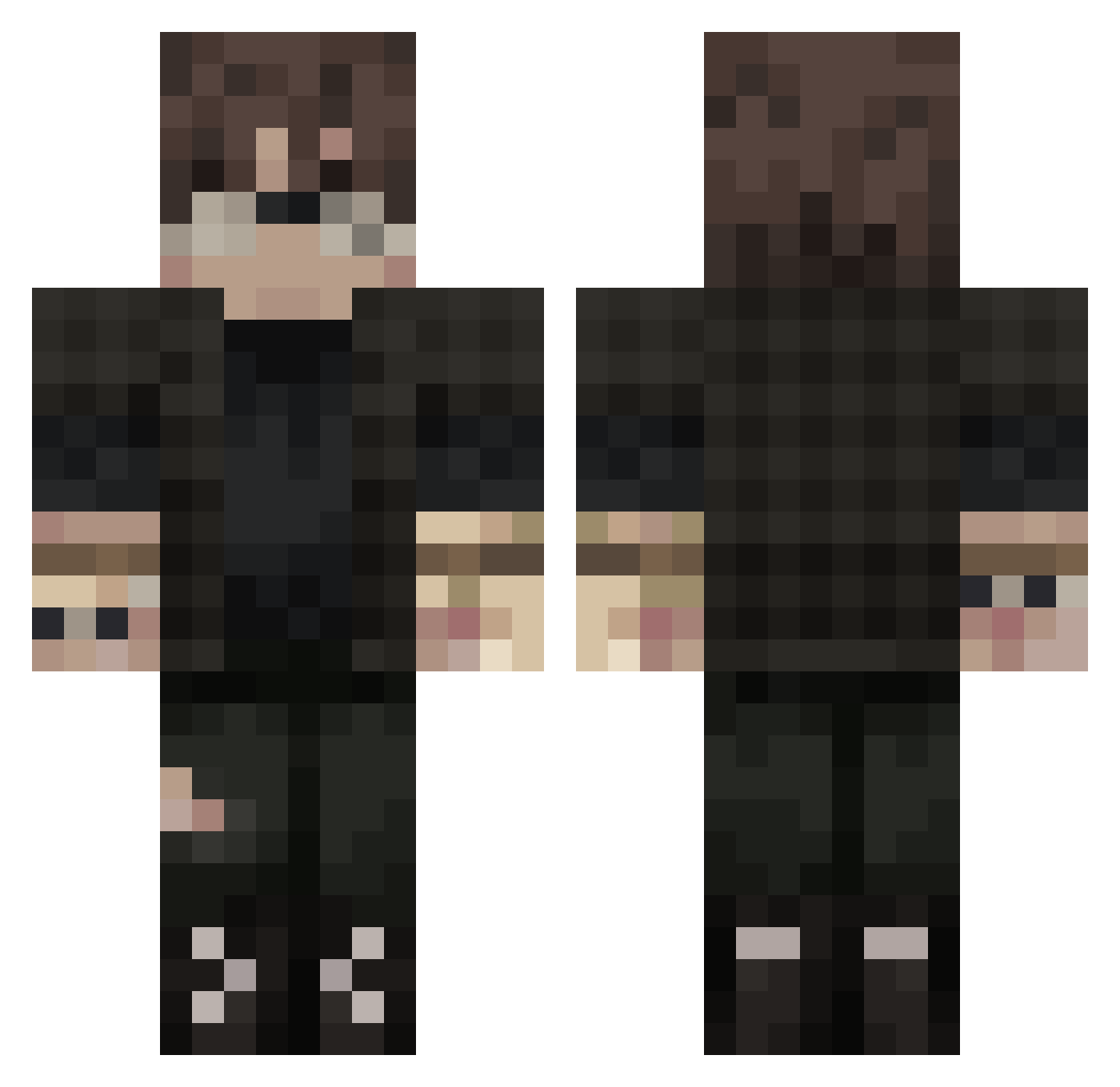 TheLasing Minecraft skin, front and back view