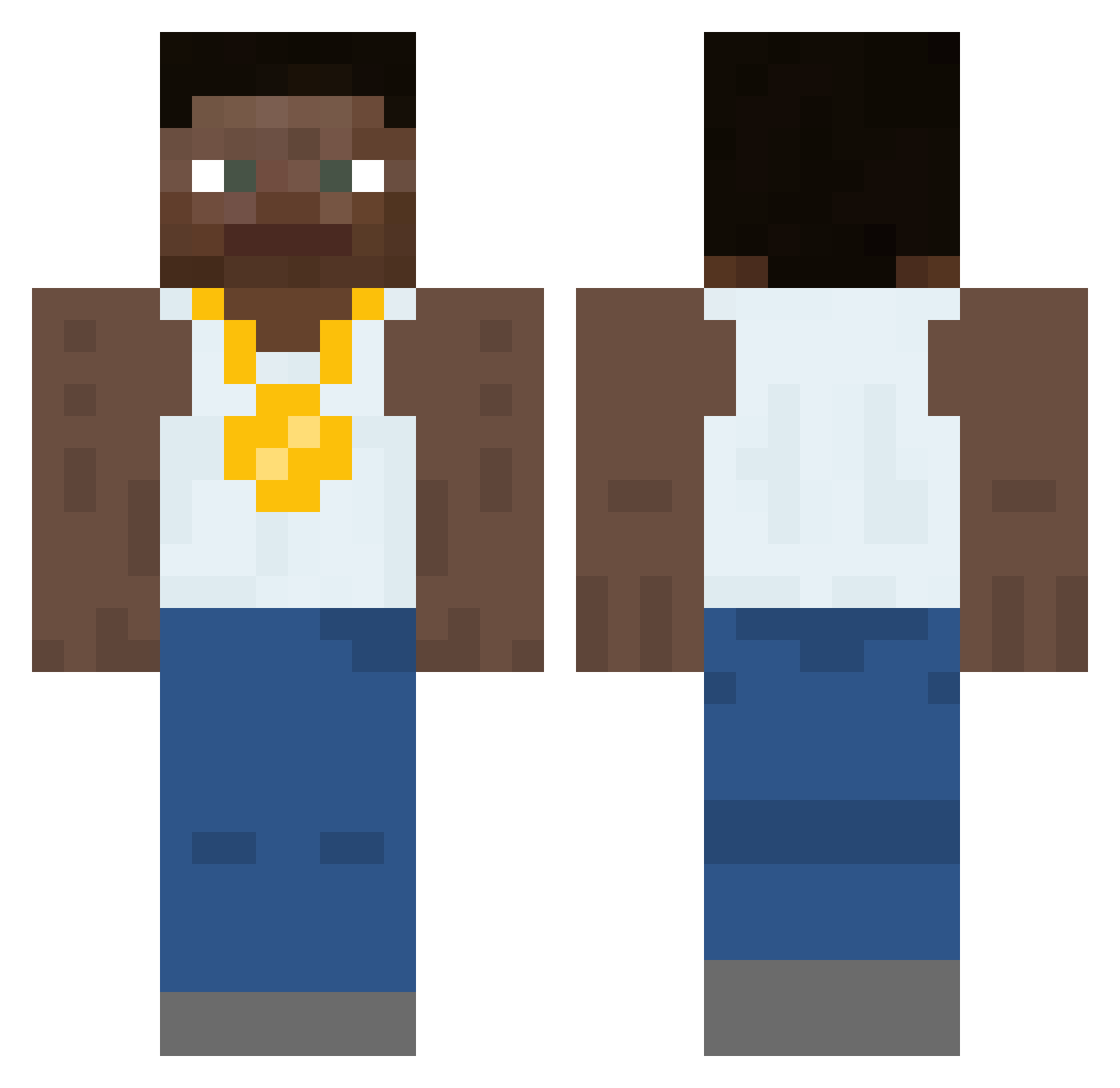 zzDomokingzz Minecraft skin, front and back view