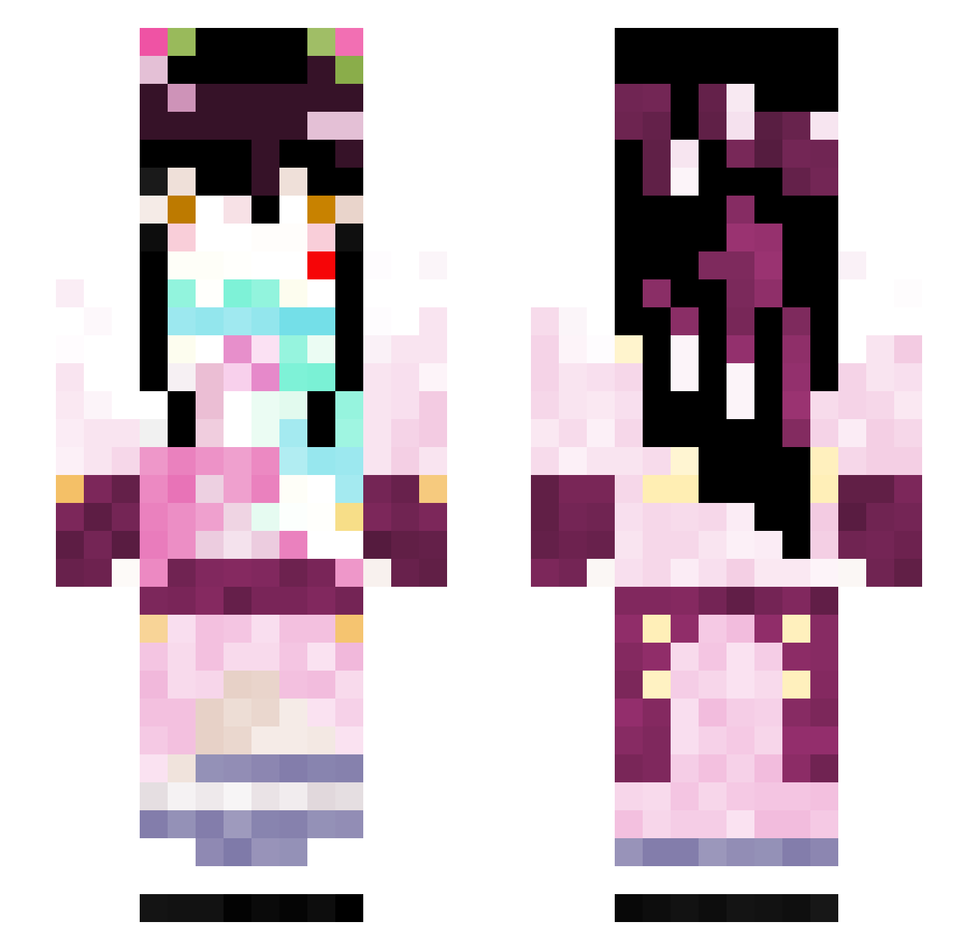 ArcaneXY Minecraft skin, front and back view