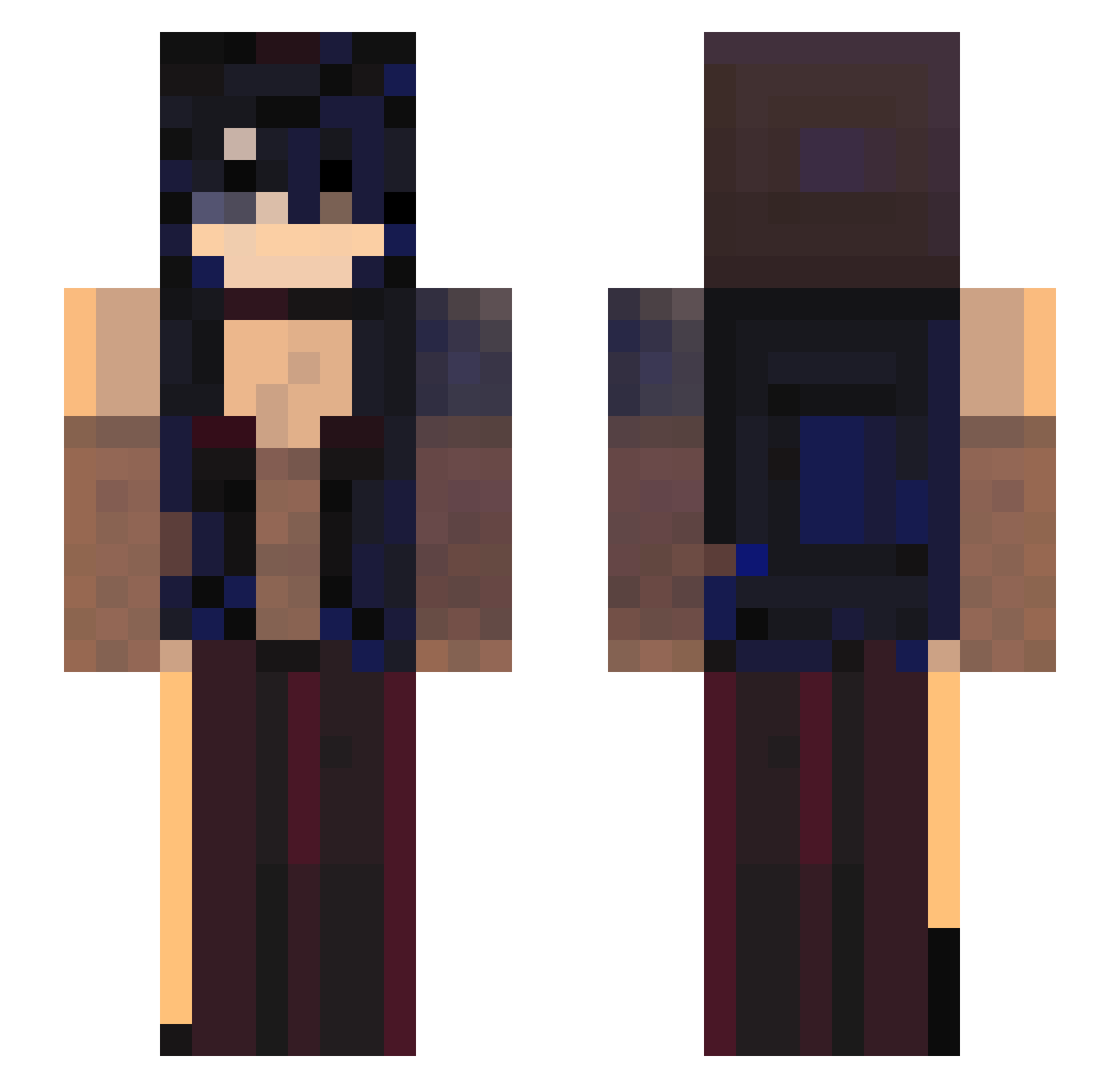 GuttedCupid Minecraft skin, front and back view
