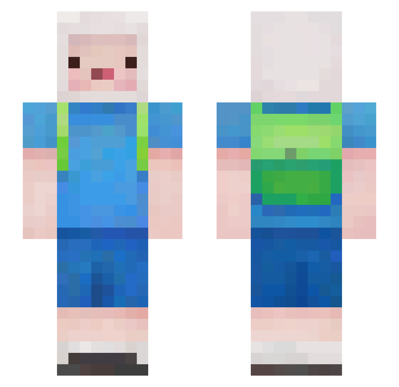LegitPerry735 Minecraft skin, front and back view