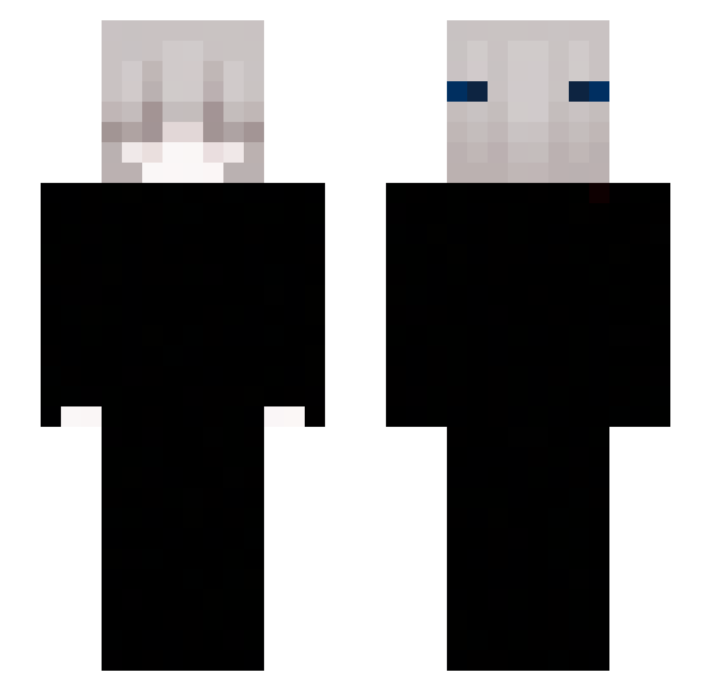 supzda Minecraft skin, front and back view