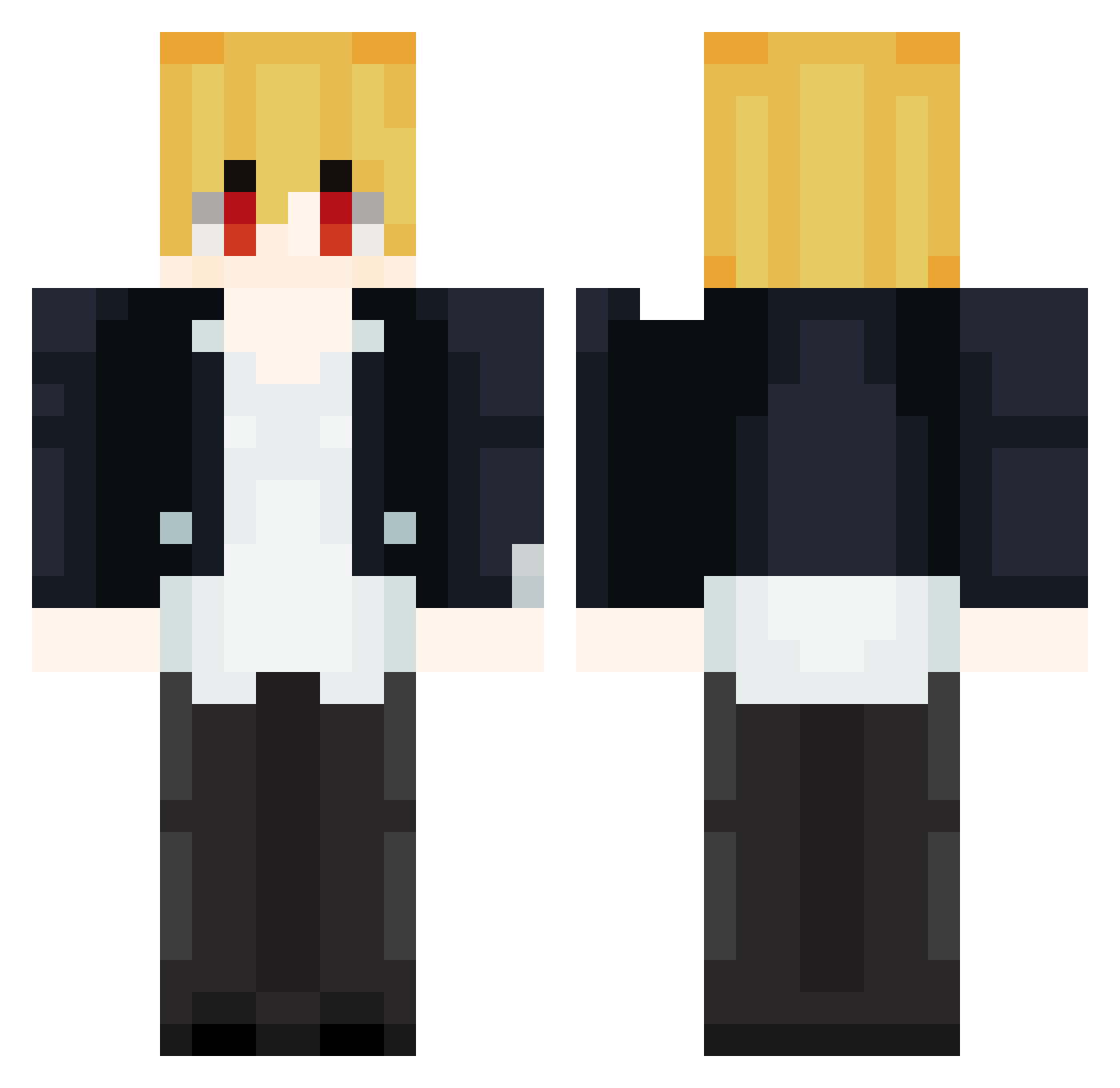 PPfighter69 Minecraft skin, front and back view