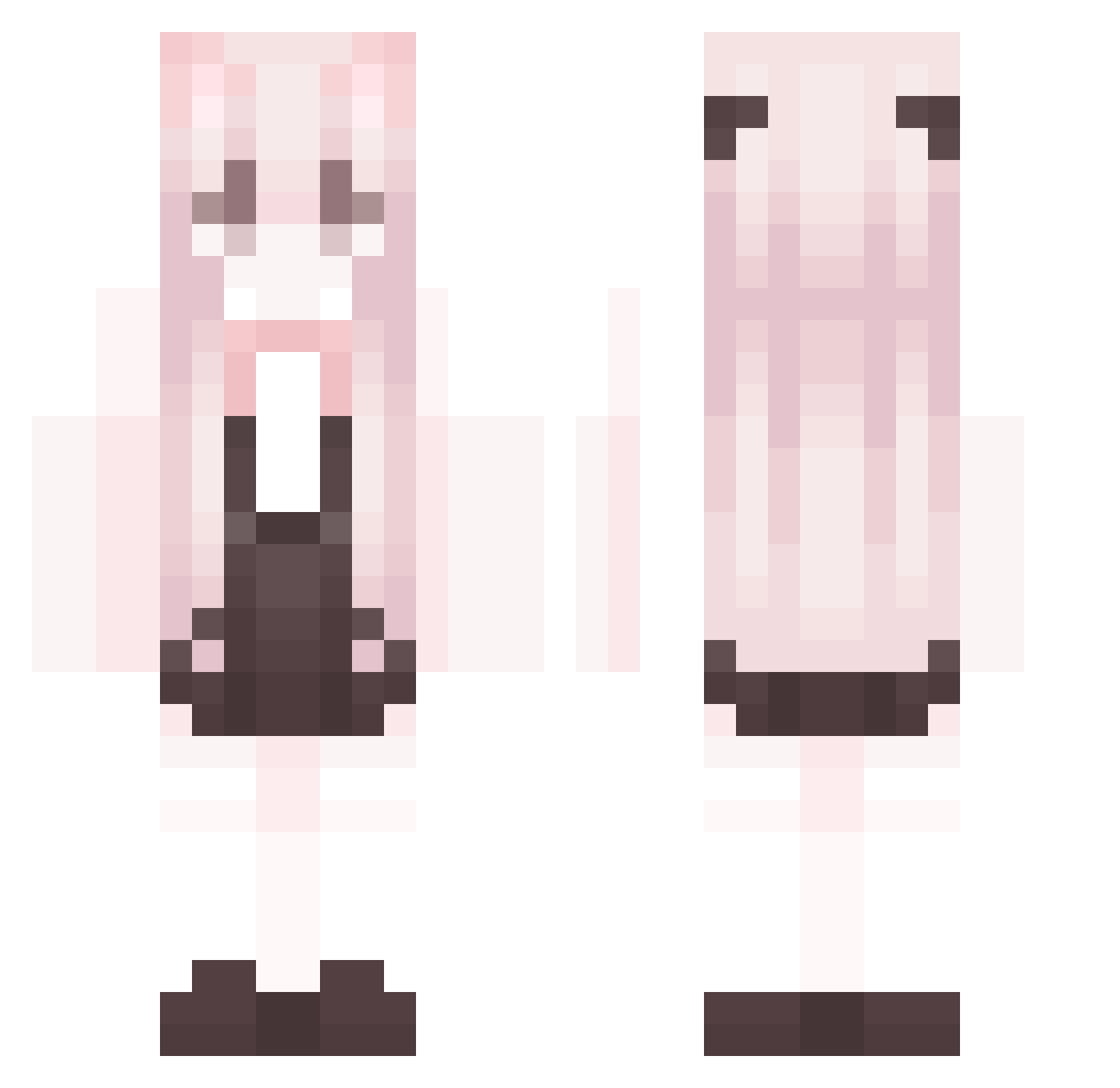 Yummillia Minecraft skin, front and back view