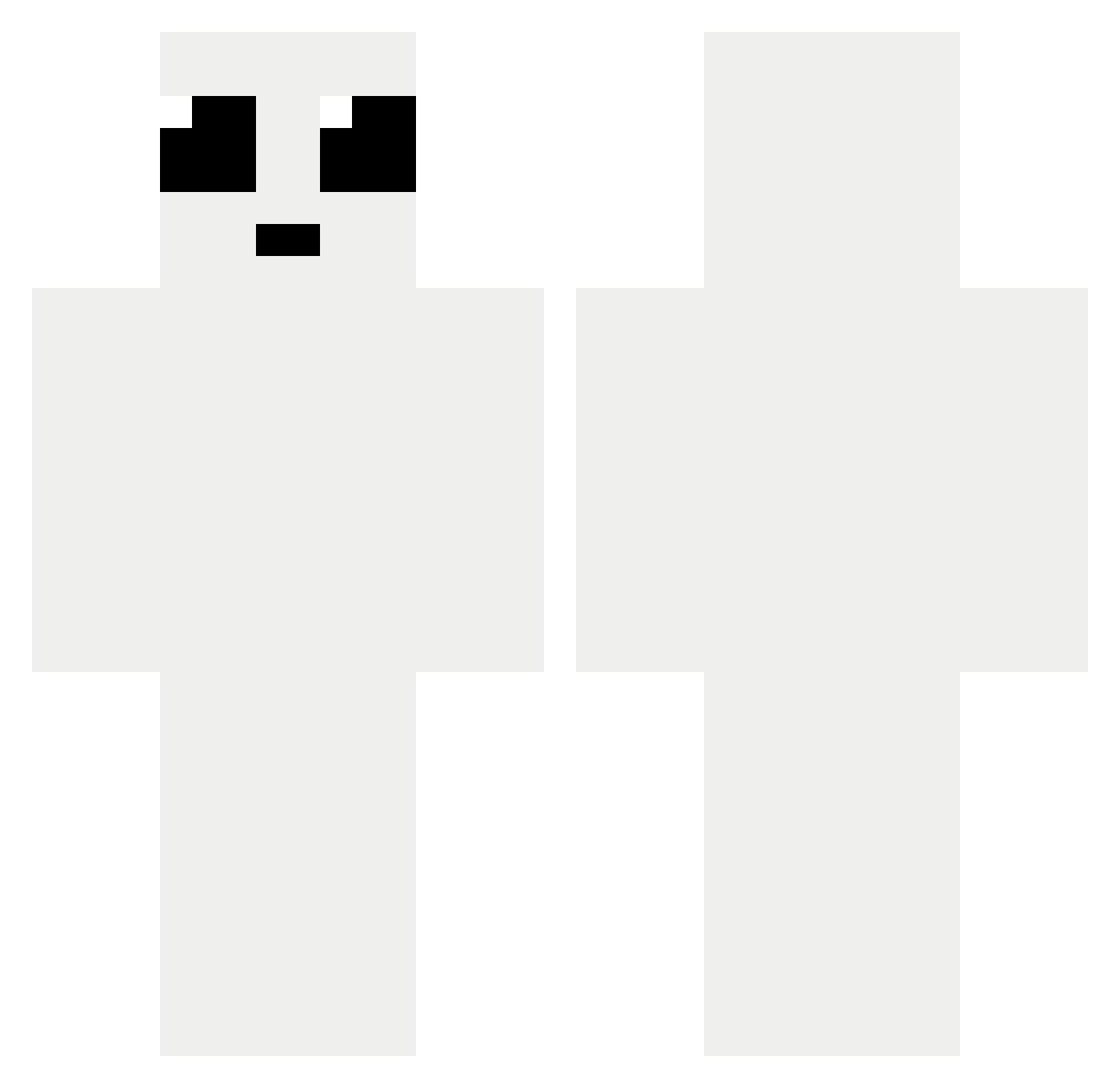 Konpee Minecraft skin, front and back view