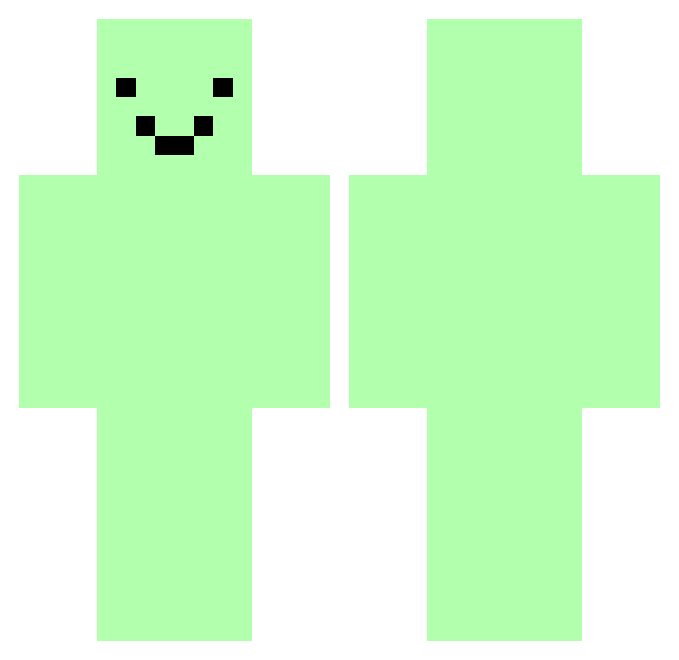 4MANE Minecraft skin, front and back view