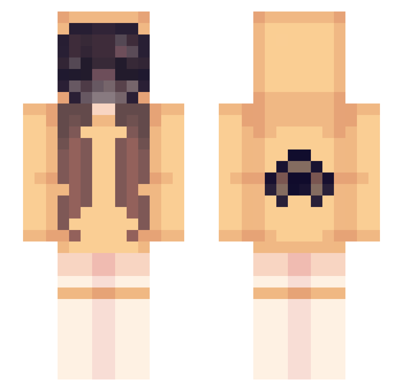 AllDolledUp Minecraft skin, front and back view