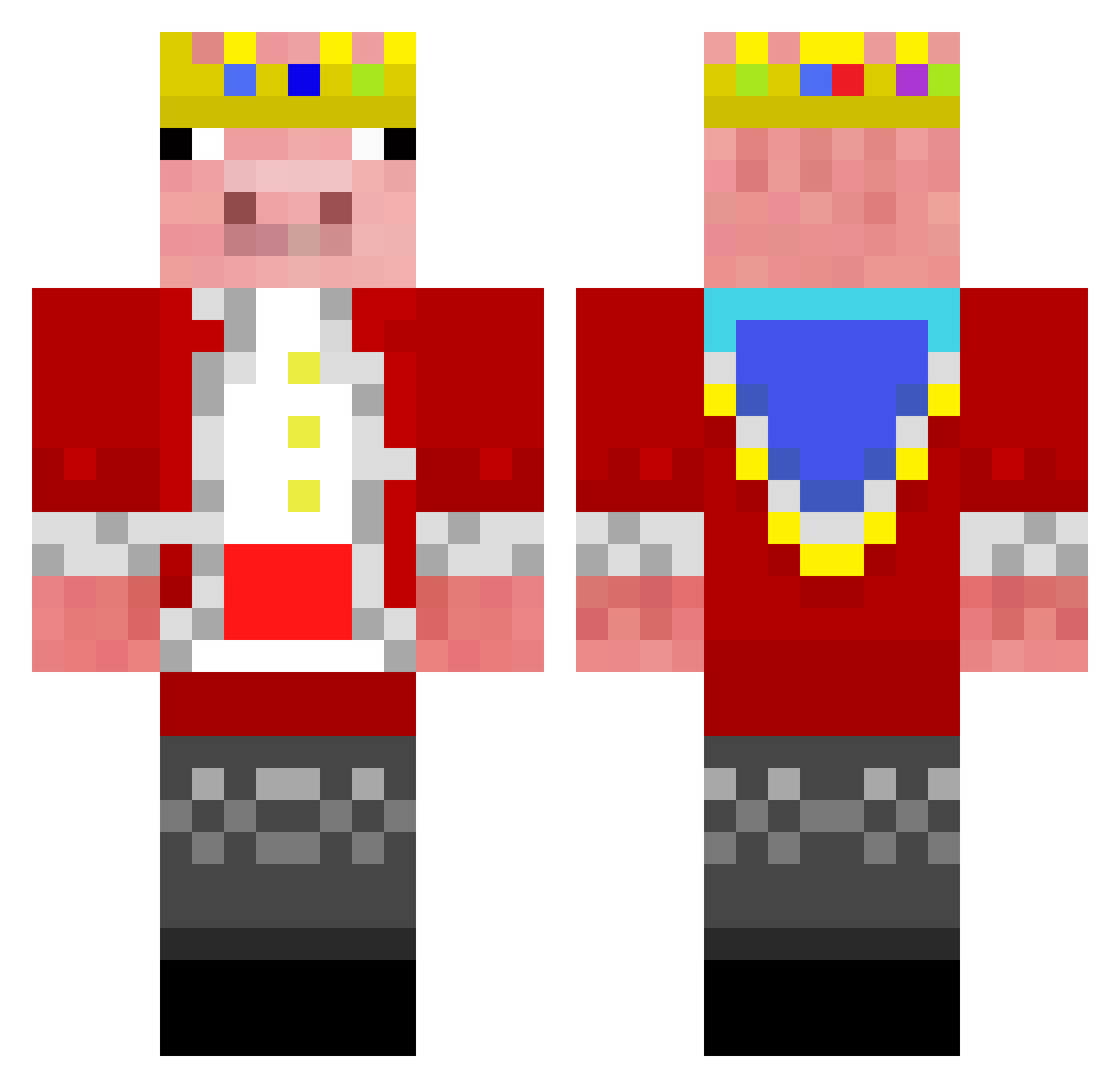Revacate Minecraft skin, front and back view
