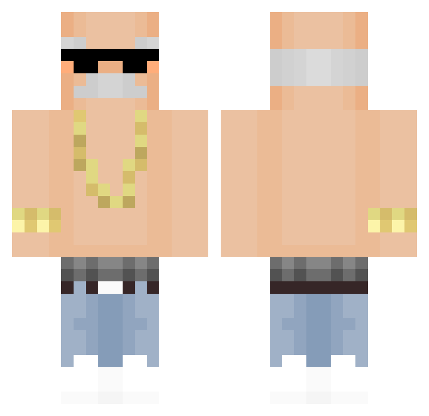 Ceroseven Minecraft skin, front and back view
