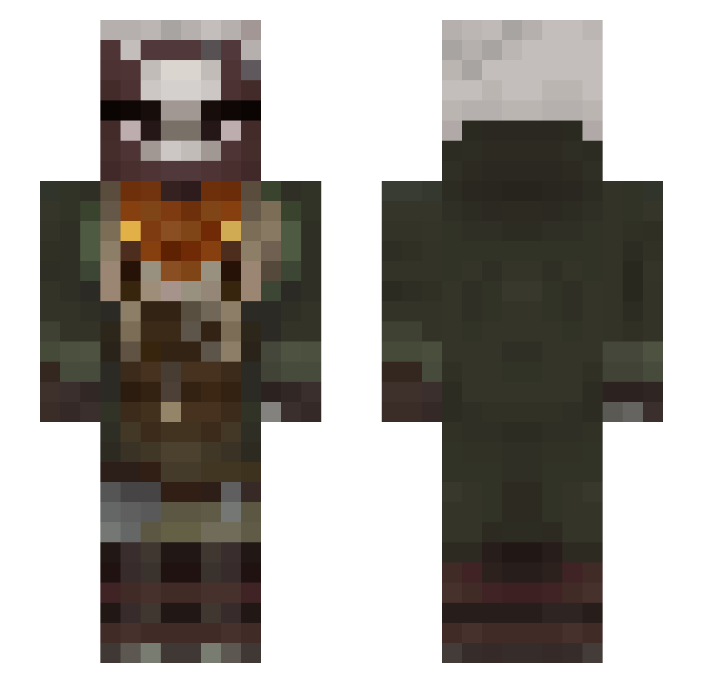 siestaboy Minecraft skin, front and back view