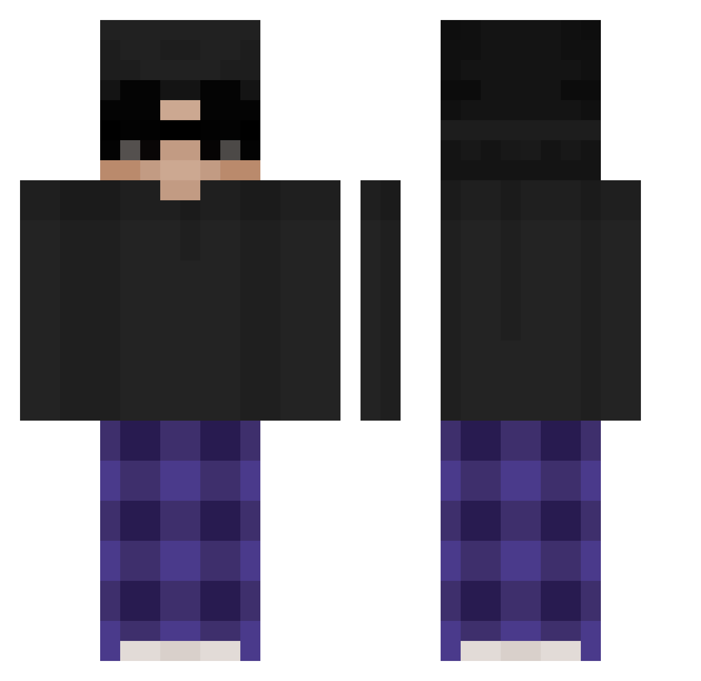 soldierXMpMu Minecraft skin, front and back view