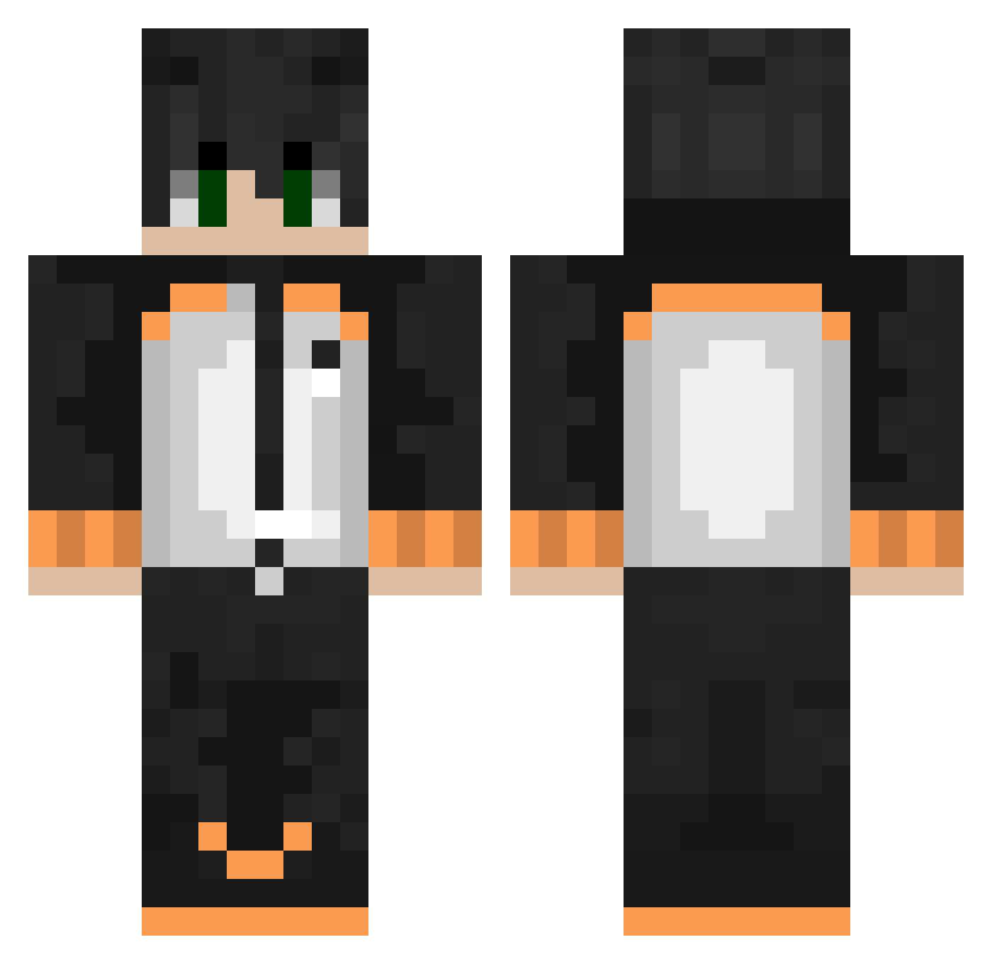 Battymo Minecraft skin, front and back view