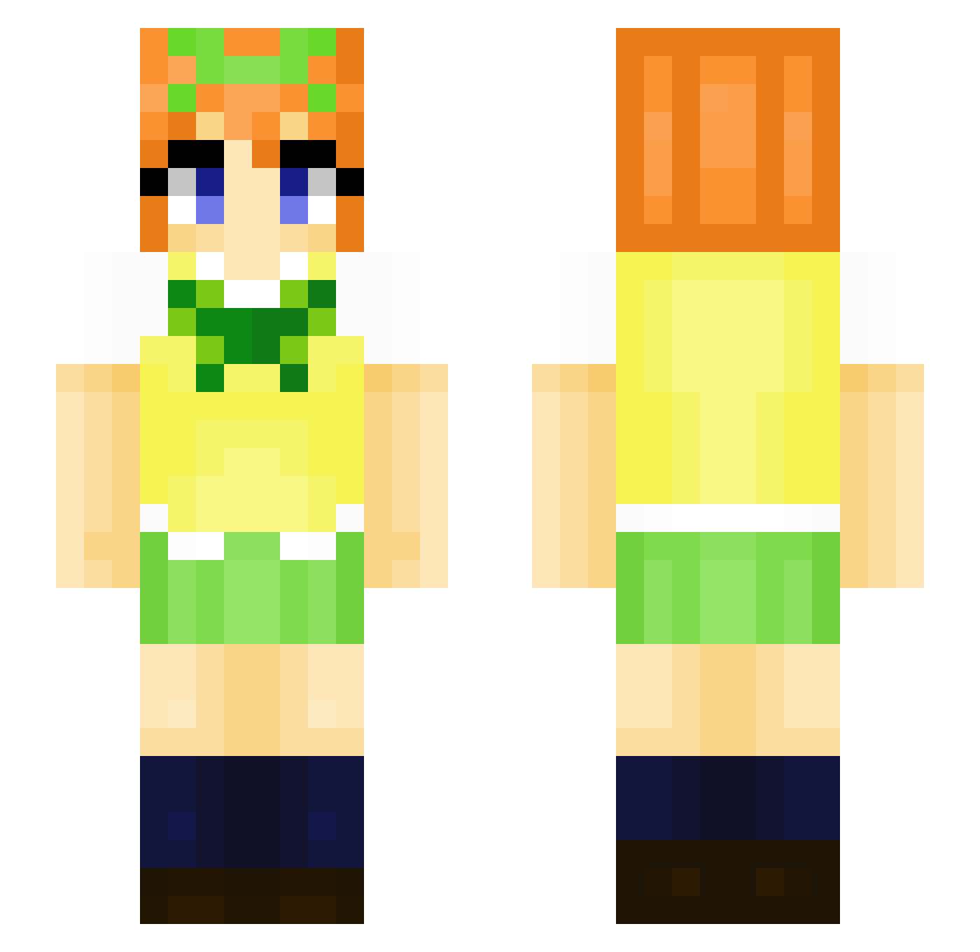 Hisoka_Morroww Minecraft skin, front and back view