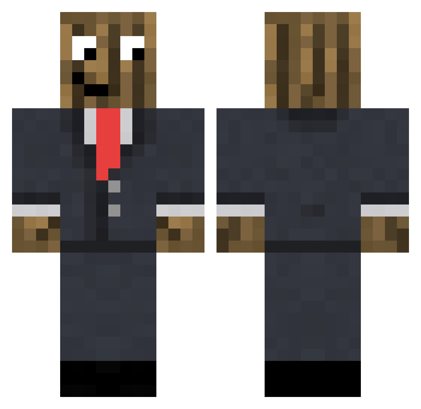 synovec Minecraft skin, front and back view