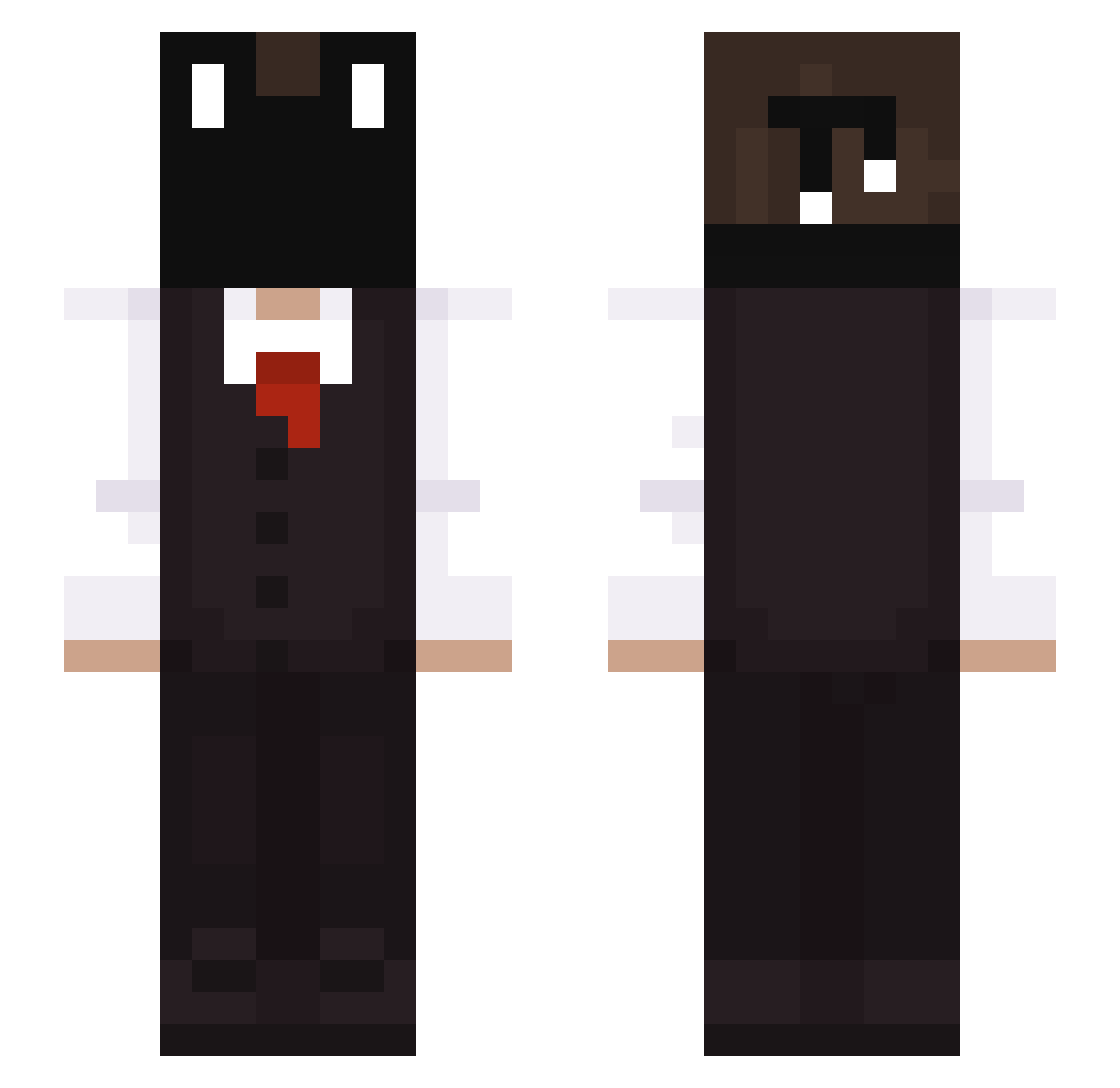 GUI11k Minecraft skin, front and back view