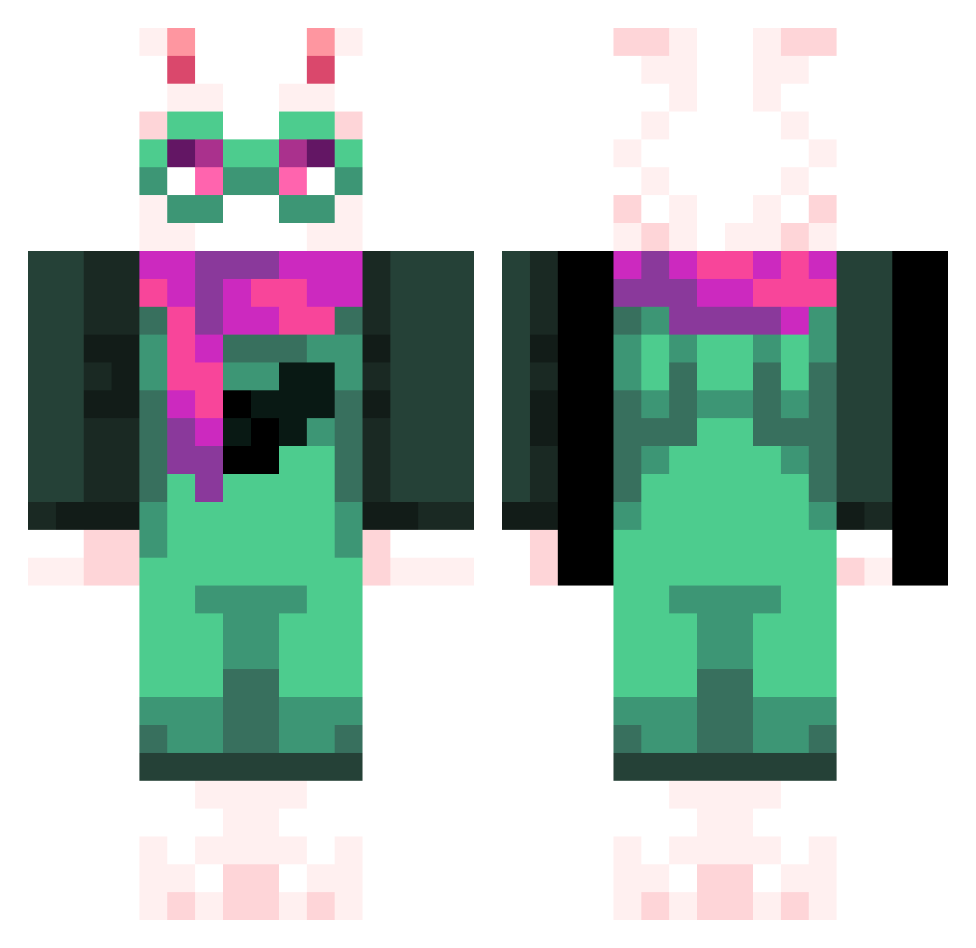 Chkn1 Minecraft skin, front and back view