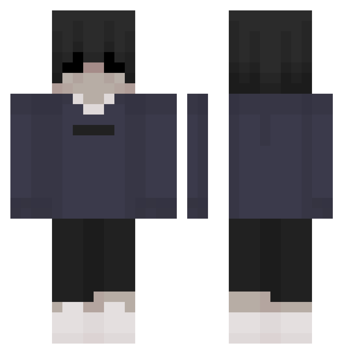 vsdcklg0 Minecraft skin, front and back view