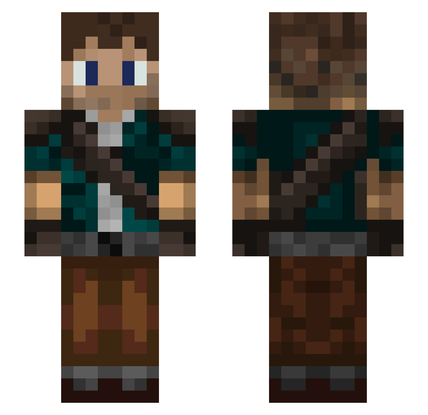 Kyrian07 Minecraft skin, front and back view