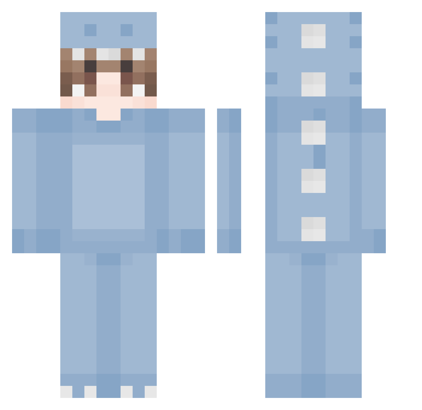 KronozNotFound Minecraft skin, front and back view