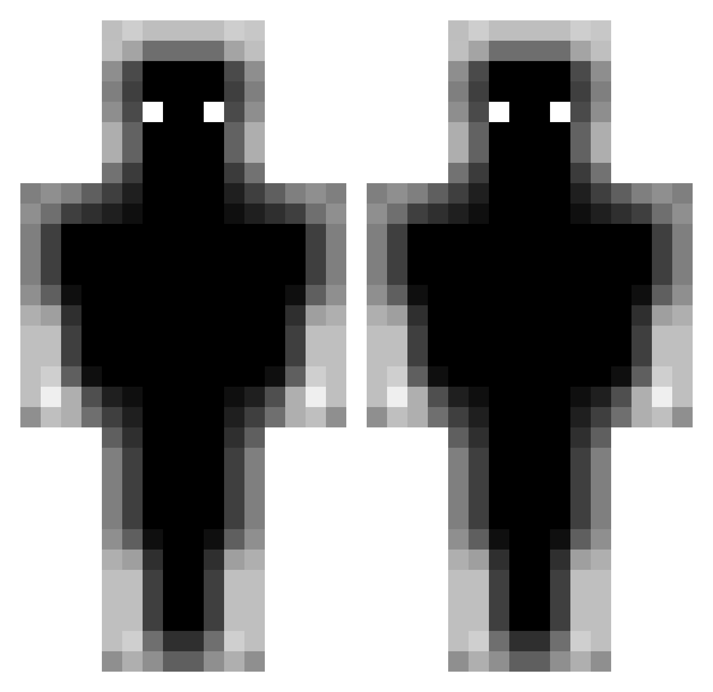 _F34R_ Minecraft skin, front and back view