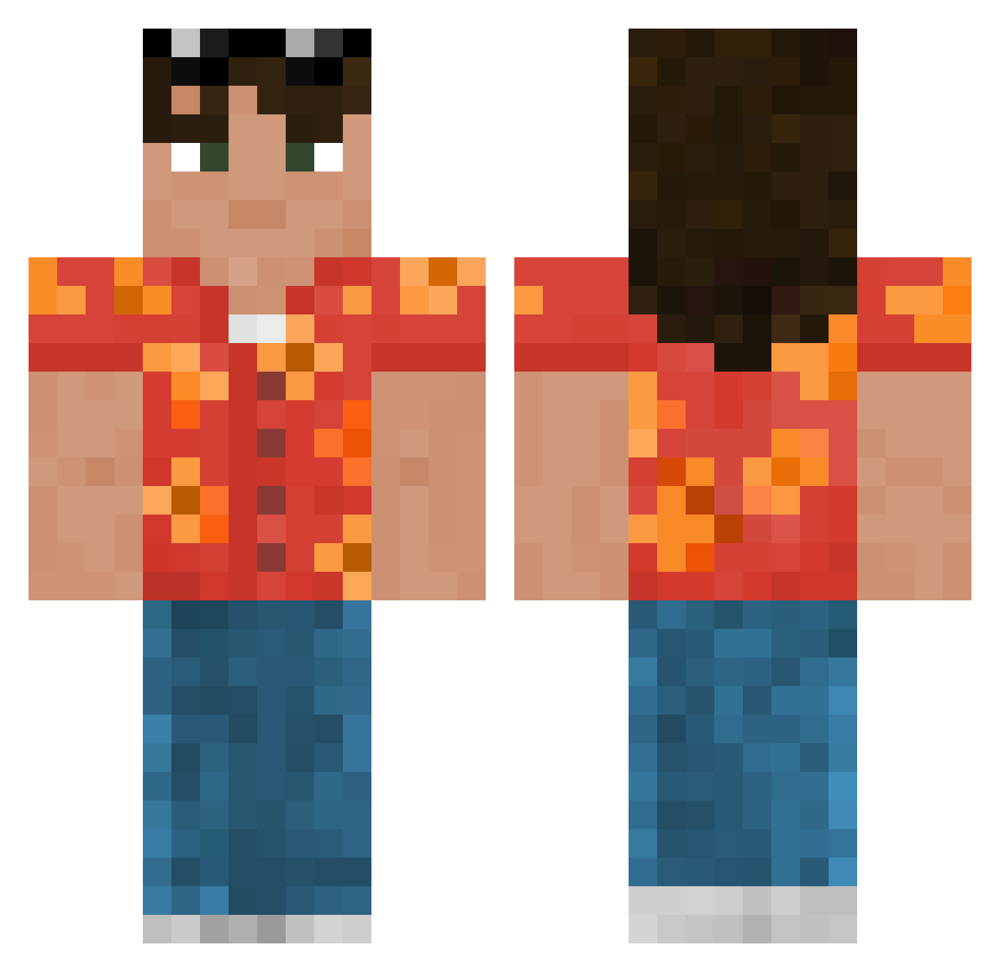 SharpKing Minecraft skin, front and back view