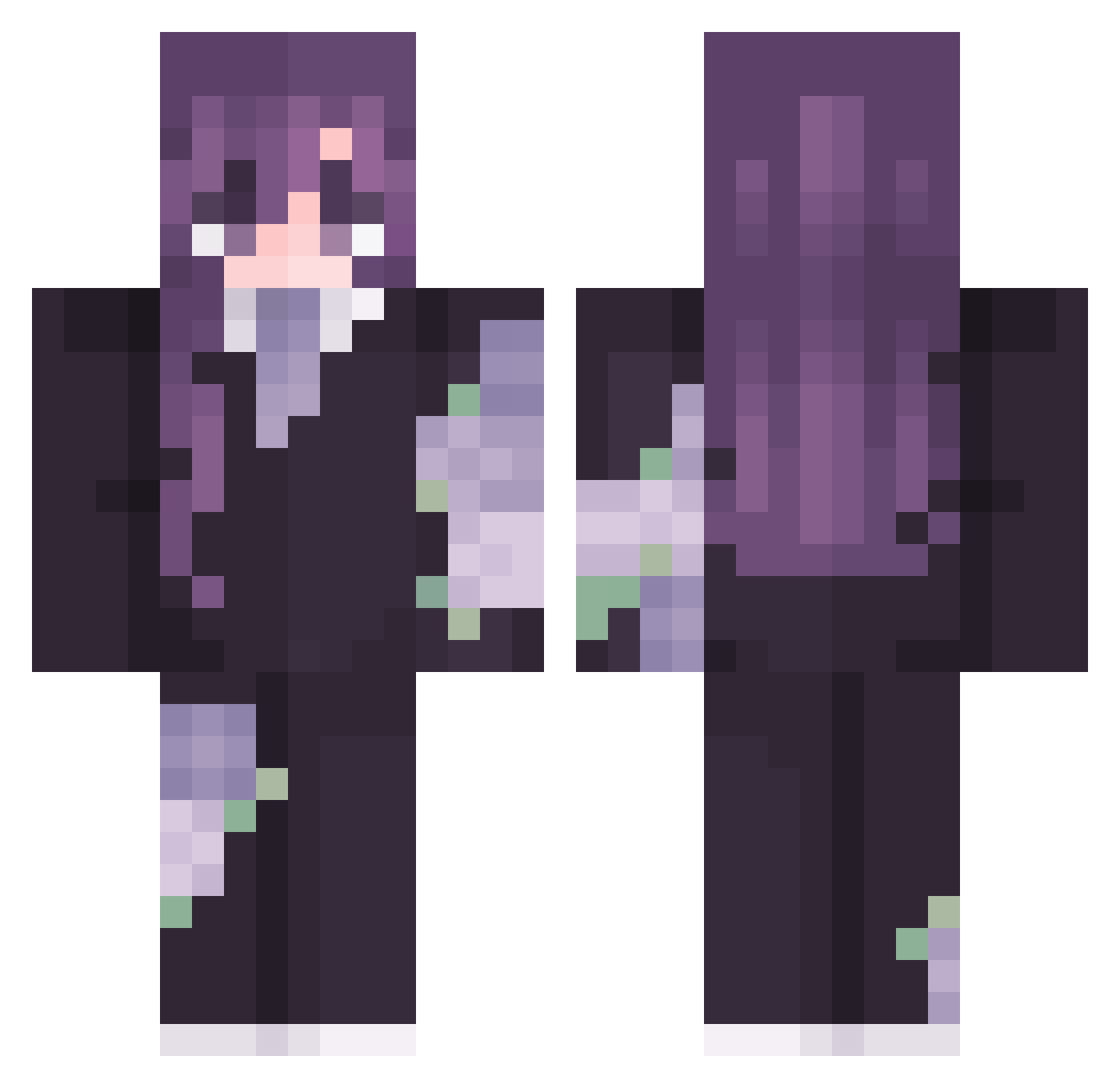 Sun_Hae Minecraft skin, front and back view