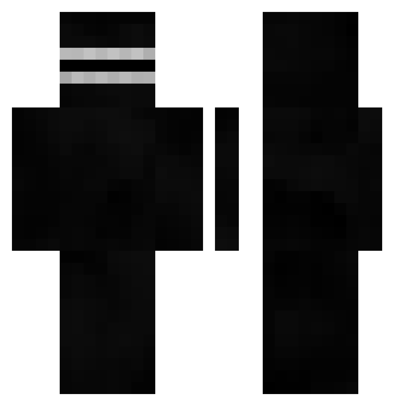 Baucco Minecraft skin, front and back view