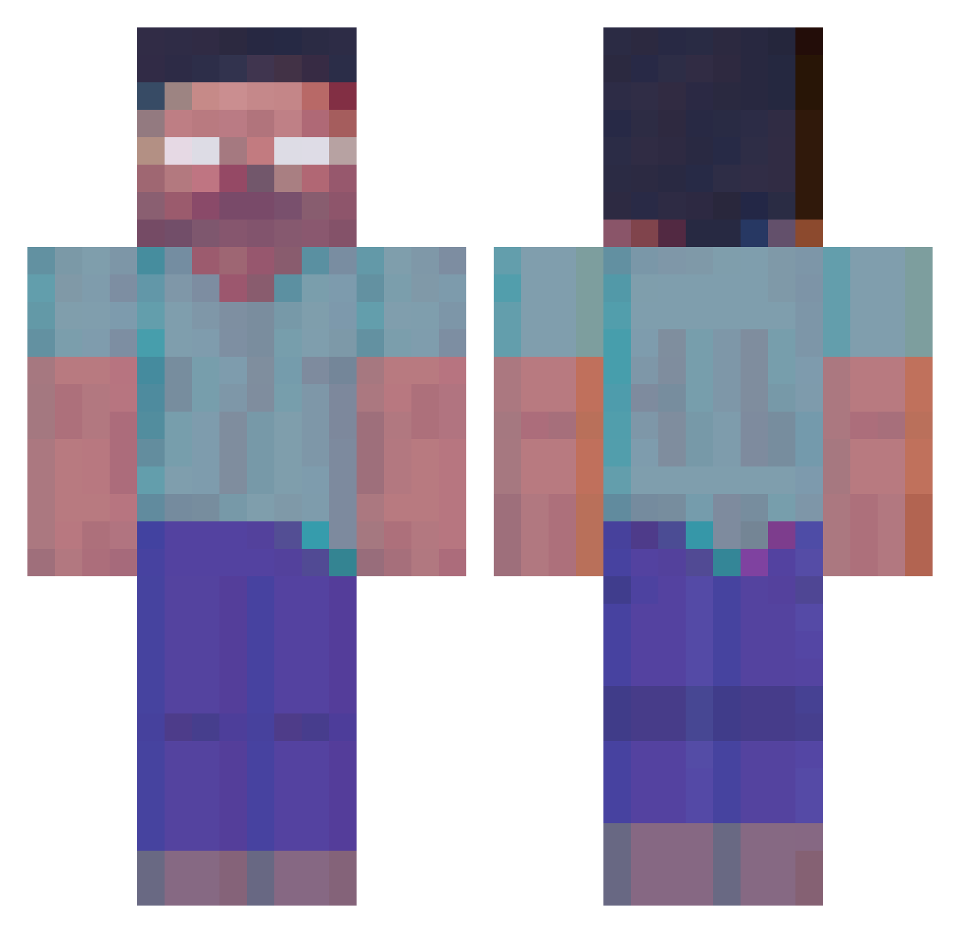 Smail_kam Minecraft skin, front and back view