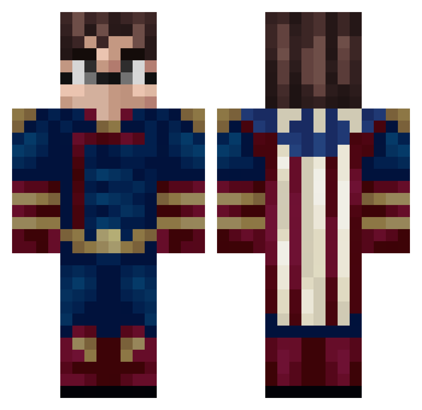 Boouko Minecraft skin, front and back view