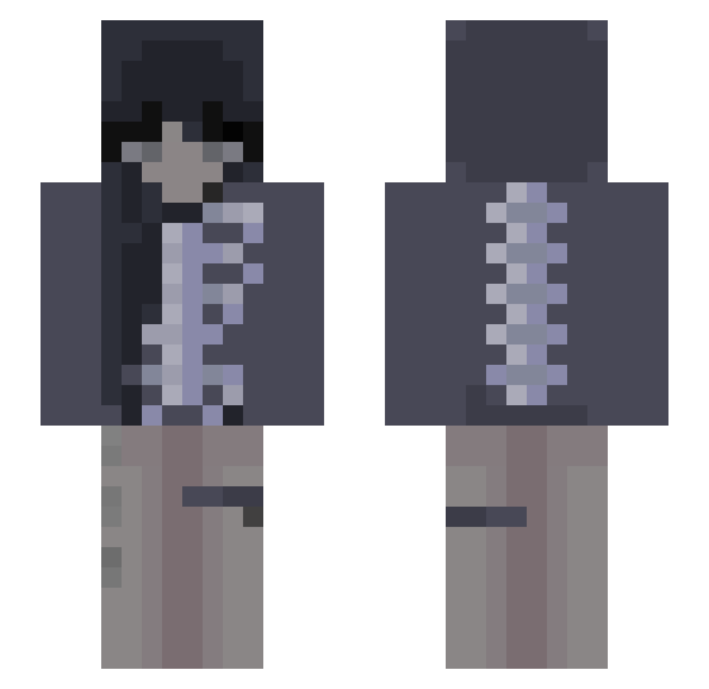 ghovlish Minecraft skin, front and back view