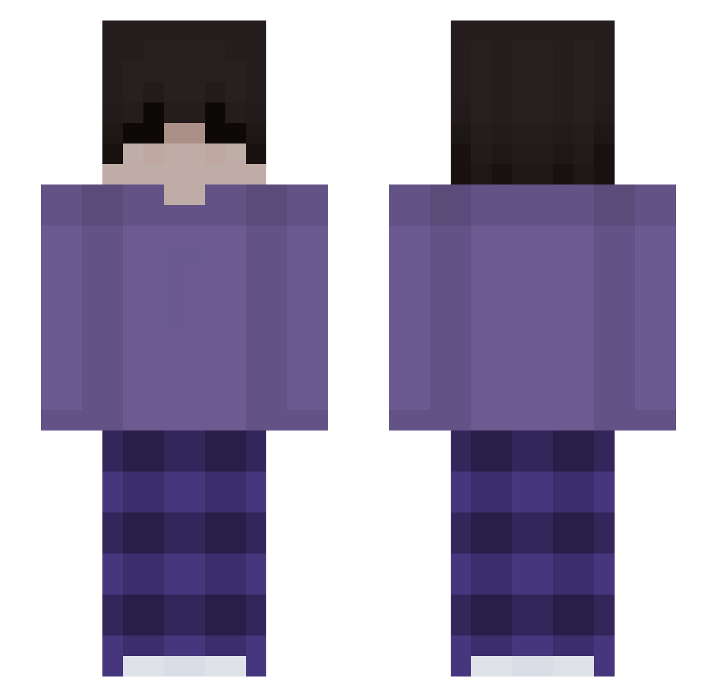 Stas_Uwu Minecraft skin, front and back view