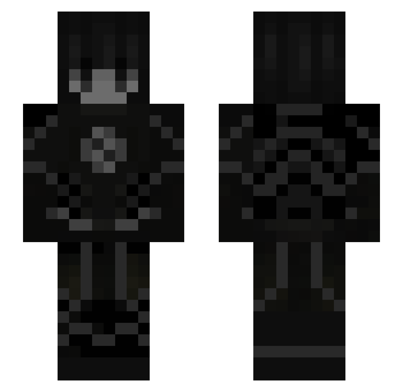 aqrv Minecraft skin, front and back view