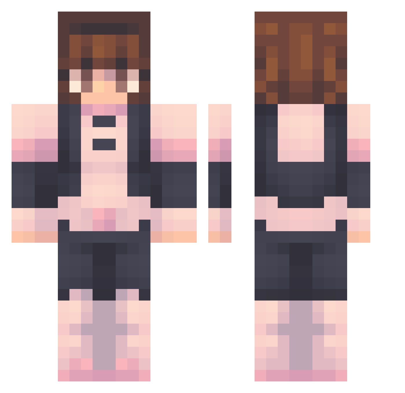 rivieres Minecraft skin, front and back view