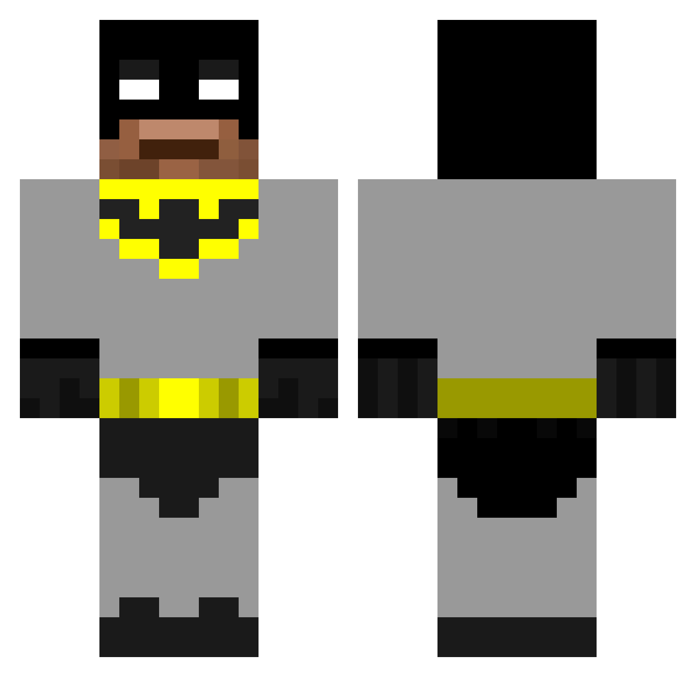 Unacceptable Minecraft skin, front and back view
