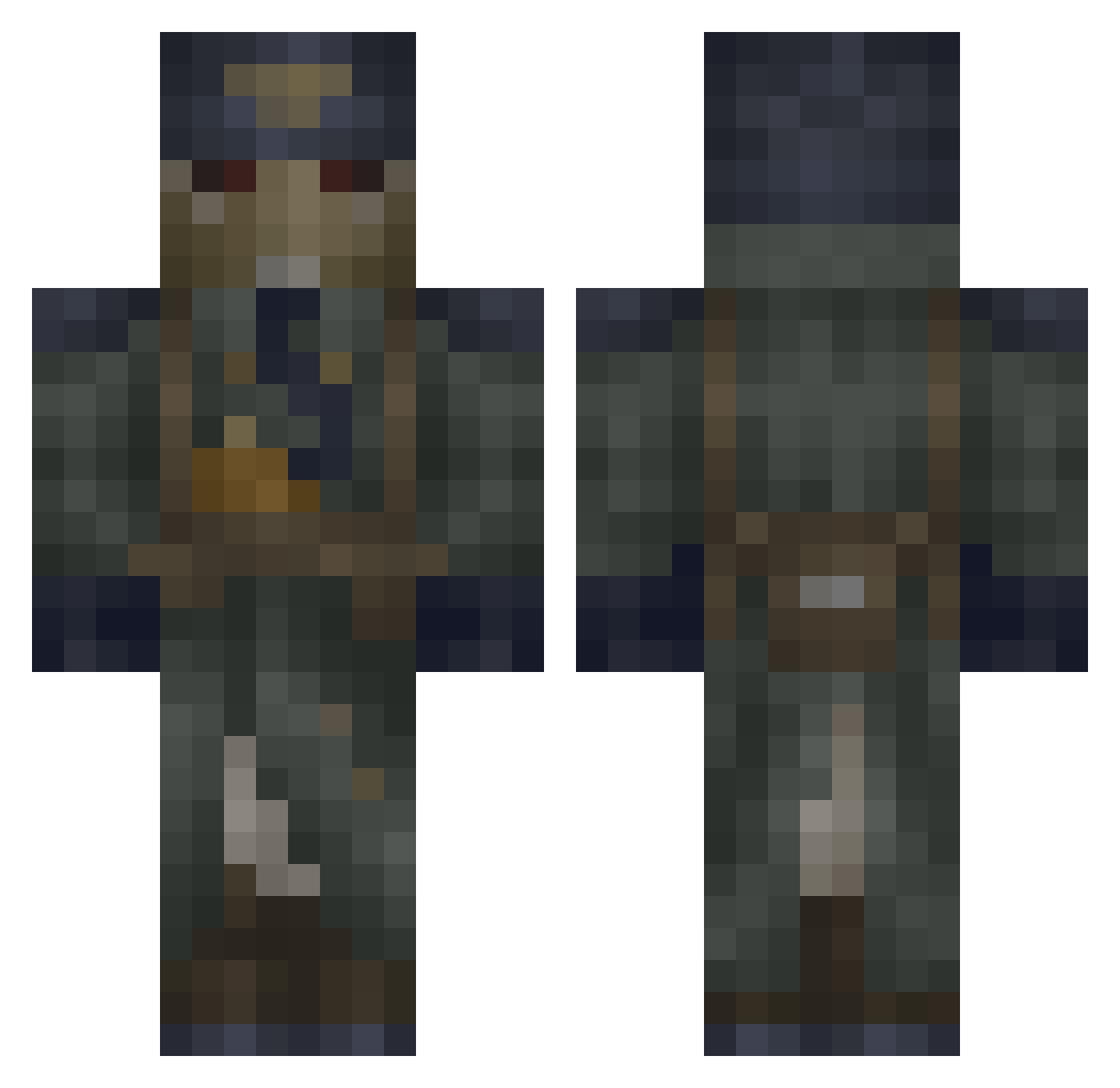 Kierek55 Minecraft skin, front and back view