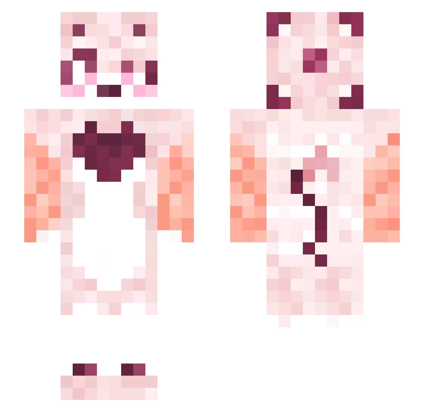 AngeliteTV Minecraft skin, front and back view